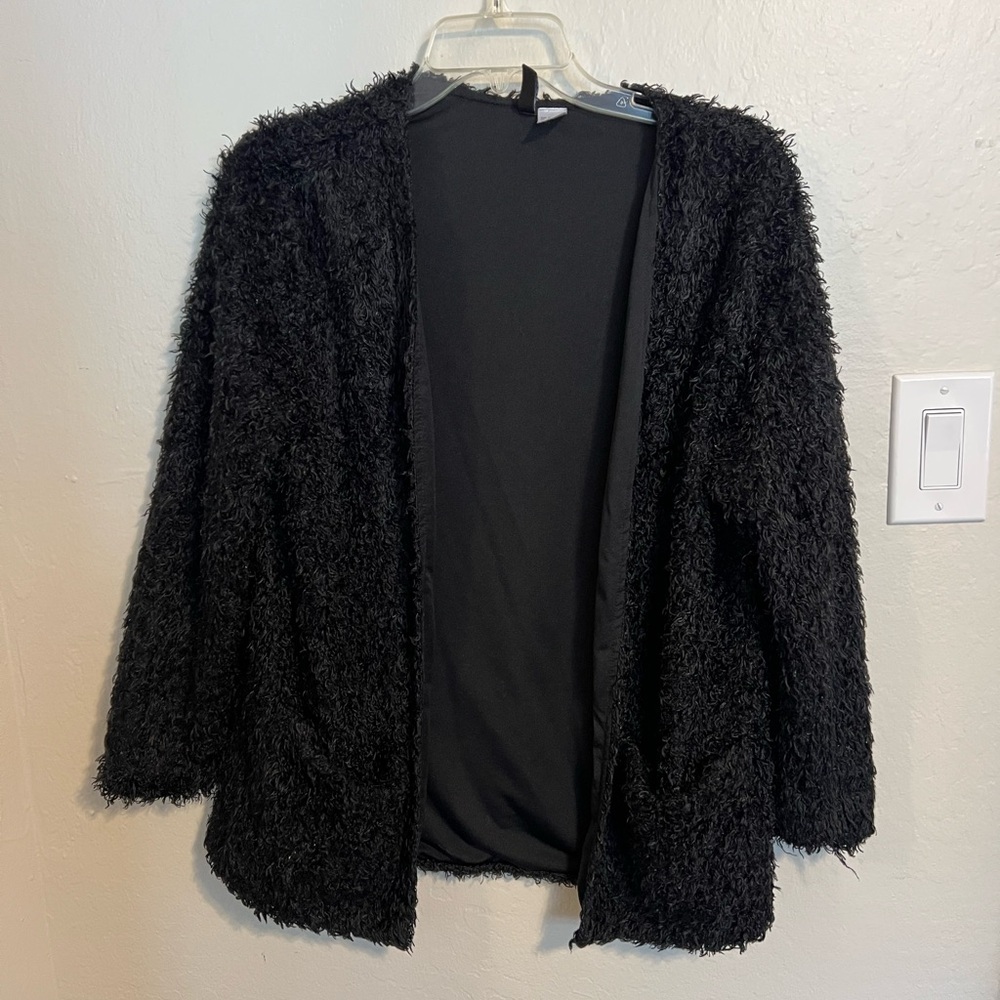 H&M Black Teddy Cardigan